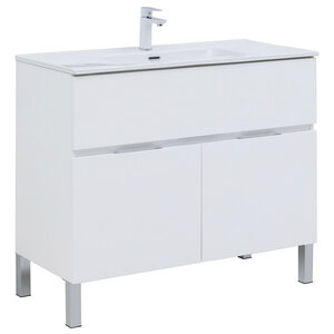 Изображение товара Тумба под раковину Aquanet Алвита New 100 см, напольная, цвет белый матовый, 277554