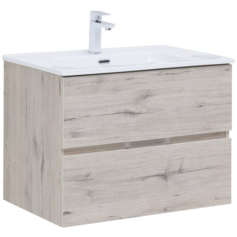 Изображение товара Тумба под раковину Aquanet Алвита New 70 см подвесная белый матовый дуб веллингтон