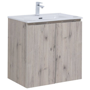 Изображение товара Тумба под раковину Aquanet Алвита New 70 см, подвесная, 2 дверцы, цвет дуб веллингтон белый, 303906