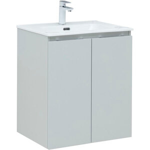 Изображение товара Тумба под раковину Aquanet Алвита New 60 см, подвесная, 2 дверцы, цвет серый матовый, 277524