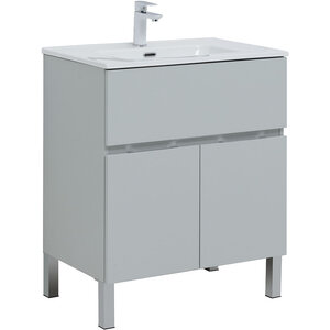 Изображение товара Тумба под раковину Aquanet Алвита New 70 см, напольная, цвет серый матовый, 303899