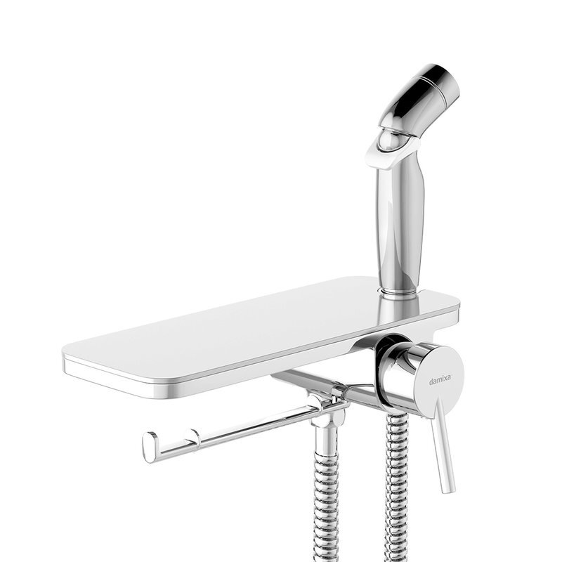 Изображение товара Гигиенический душ Damixa Jupiter с однорычажным смесителем и полкой хром