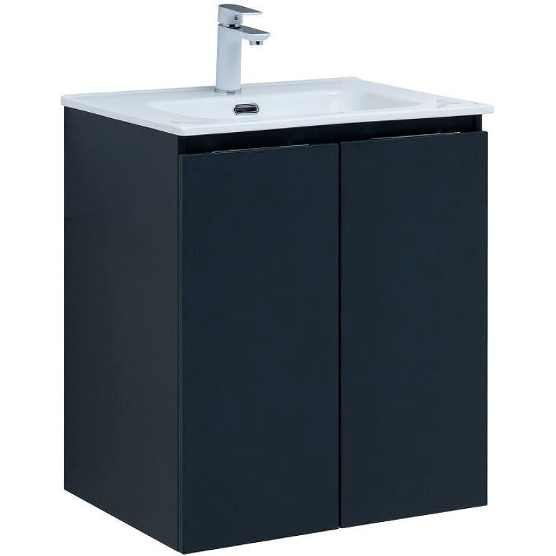 Изображение товара Тумба под раковину Aquanet Алвита New 60 см, подвесная, матовая антрацит