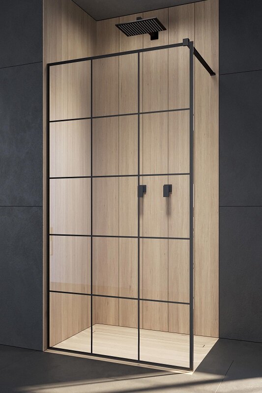 Изображение товара Душевая стенка Radaway Modo New Black II Factory Walk-in 110 см стекло прозрачное черные полосы Пол Изображение товара Душевая стенка Radaway Modo New Black II Factory Walk-in 110 см стекло прозрачное черные полосы Пол