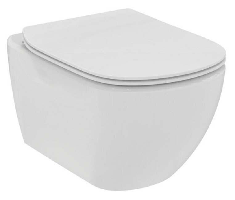 Изображение товара Подвесной безободковый унитаз Ideal Standard Tesi WH RimLS+ белый, горизонтальный выпуск