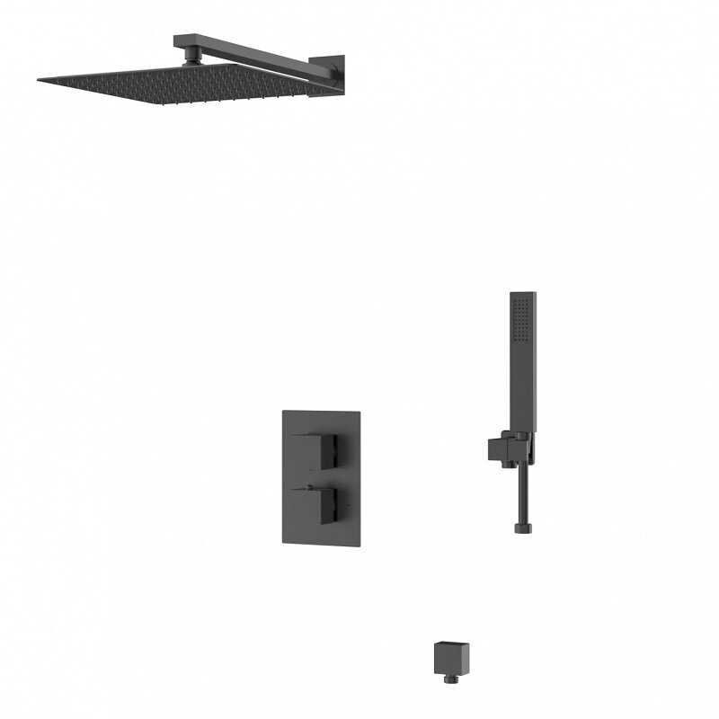 Изображение товара Душевая система DQ Bayern.Liszt DA2515705A04 термостатическая черный матовый