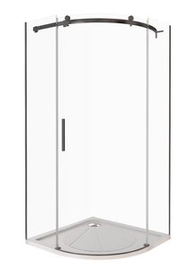 Изображение товара Душевое ограждение Good Door Galaxy R-100-C-B, 100 х 100 х 195 см, стекло прозрачное, профиль черный, ГЛ00017
