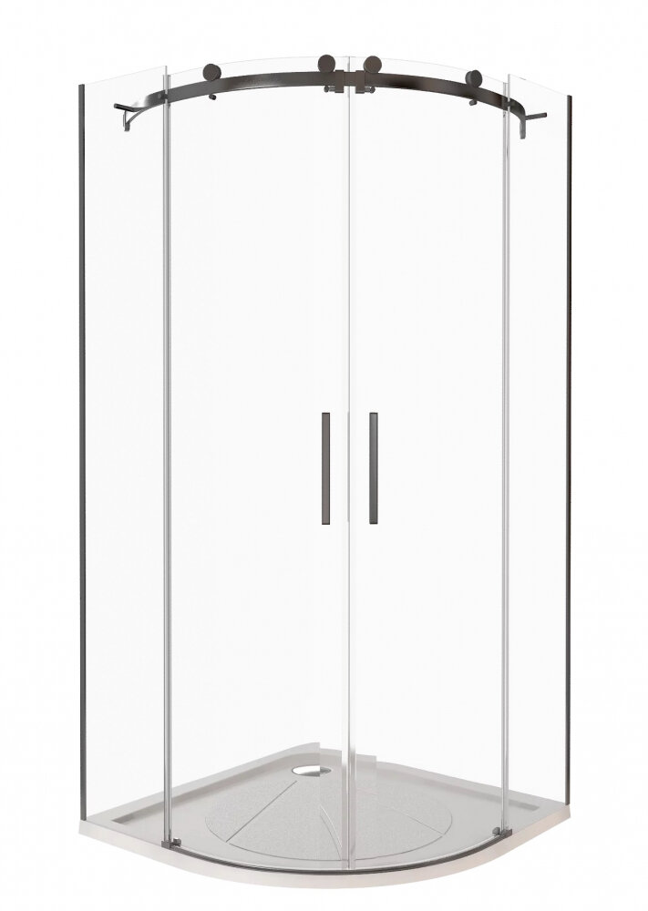 Изображение товара Душевое ограждение Good Door Galaxy R-TD-90-C-B, 90 х 90 х 195 см, стекло прозрачное, профиль черный, ГЛ00018