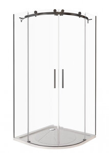 Изображение товара Душевое ограждение Good Door Galaxy R-TD-100-C-B, 100 х 100 х 195 см, стекло прозрачное, профиль черный, ГЛ00019