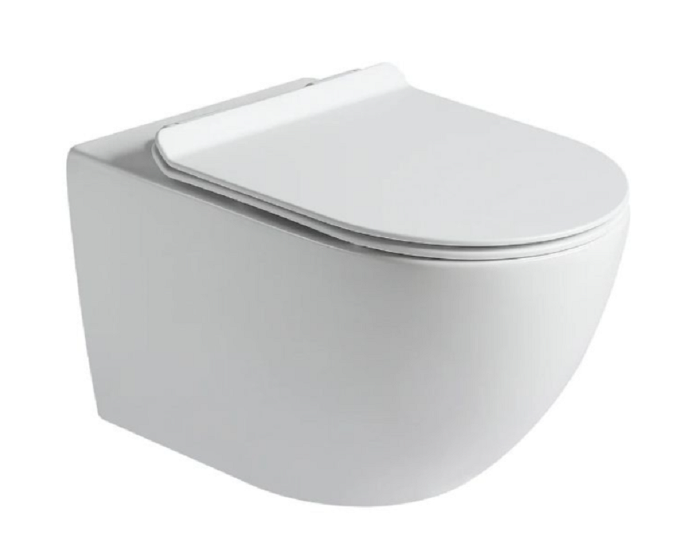 Изображение товара Подвесной безободковый унитаз SantiLine SL-5002MW с быстрым сиденьем и системой антивсплеск
