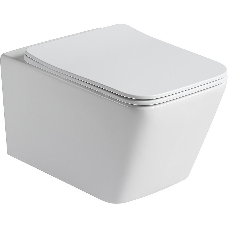 Изображение товара Безободковый подвесной унитаз SantiLine SL-5007MW белый матовый