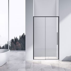 Изображение товара Душевая дверь Vincea Slim-N, 140 см, раздвижная, стекло прозрачное, профиль черный, VDS-4SN140CLB