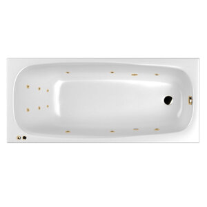 Изображение товара Ванна гидромассажная Whitecross Layla Slim Line, 180 х 80 см, белая/золото, 0122.180080.100.LINE.GL