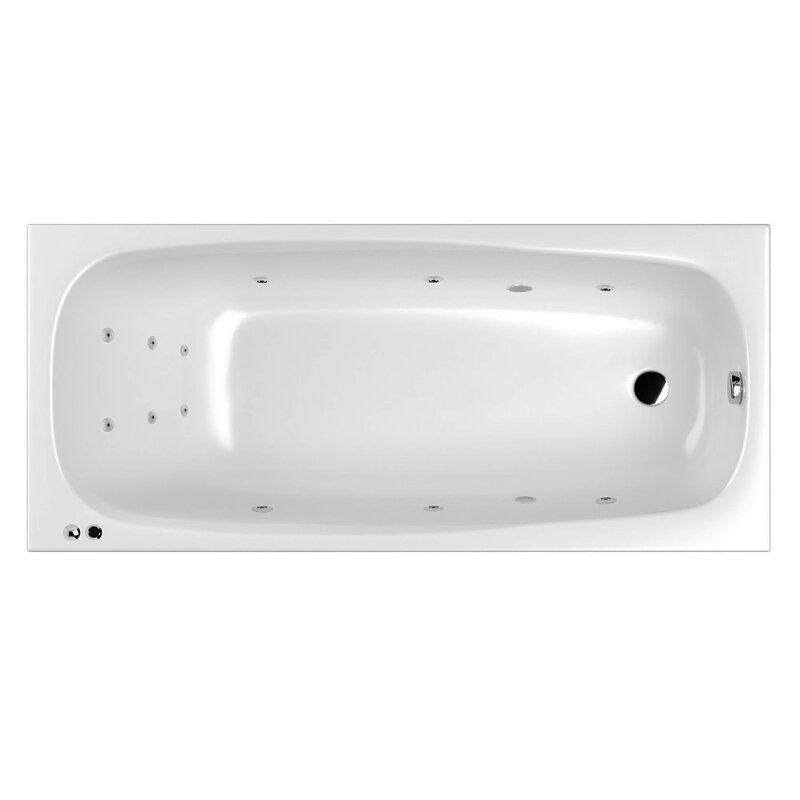 Изображение товара Гидромассажная ванна Whitecross Layla Slim Line 180х80 см акрил встроенная белая хром