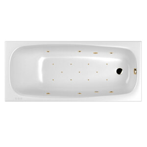 Изображение товара Ванна гидромассажная Whitecross Layla Slim Relax, 180 х 80 см, белая/золото, 0122.180080.100.RELAX.GL