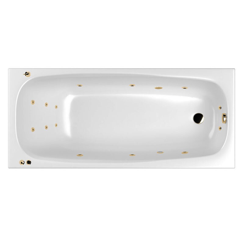 Изображение товара Гидромассажная ванна Whitecross Layla Slim Smart 180x80 см, белая/золото