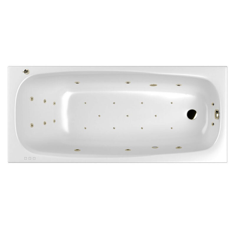 Изображение товара Гидромассажная ванна Whitecross Layla Slim Ultra, 180 х 80 см, белая/бронза