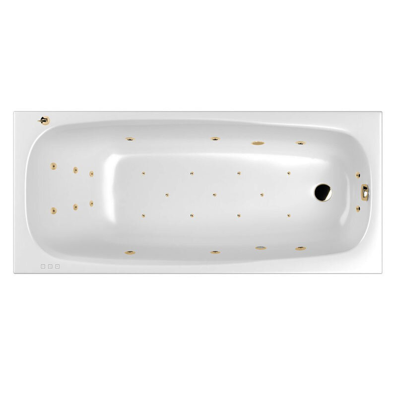 Изображение товара Гидромассажная ванна Whitecross Layla Slim Ultra 180x80 см: белый/золото