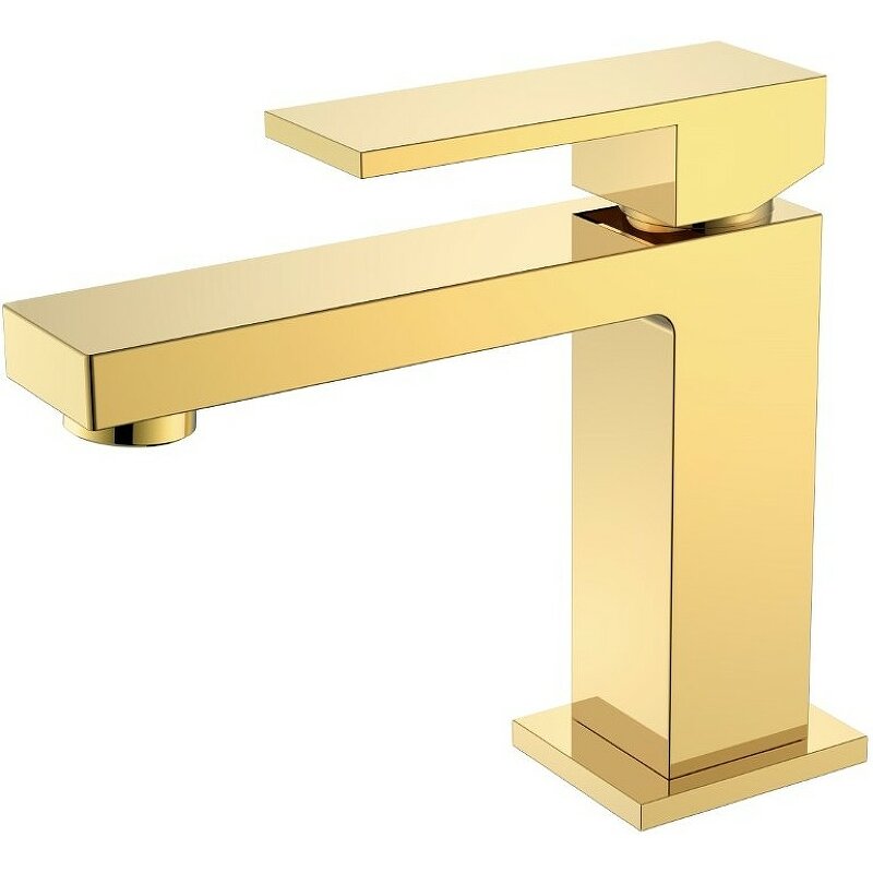 Изображение товара Смеситель для раковины Boheme Qubic 471-G Shinny Gold, горизонтальный монтаж