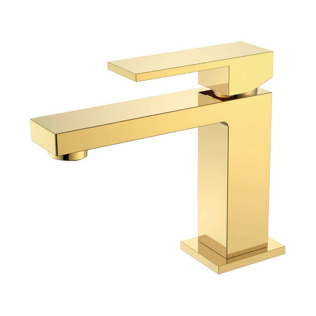 Изображение товара Смеситель для раковины Boheme Qubic Shinny Gold - стиль и надежность за 5 лет гарантии