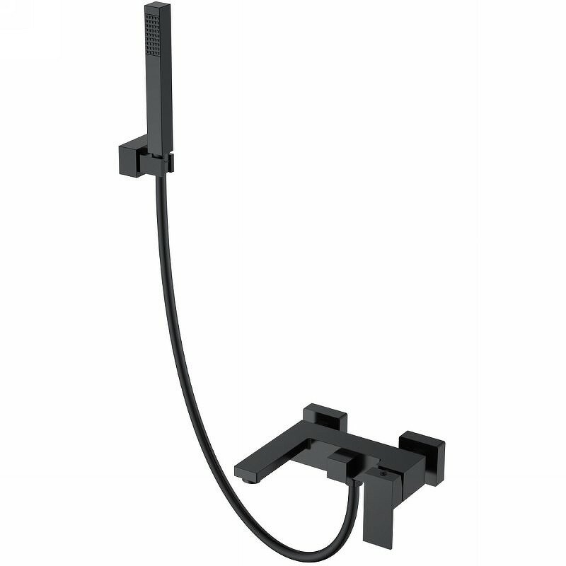Изображение товара Смеситель для ванны и душа Boheme Qubic Matt Black 473-B, стеновой монтаж