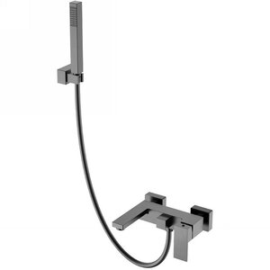 Изображение товара Смеситель Boheme Qubic для ванны и душа, вороненая сталь, gunmetal, 473-GM