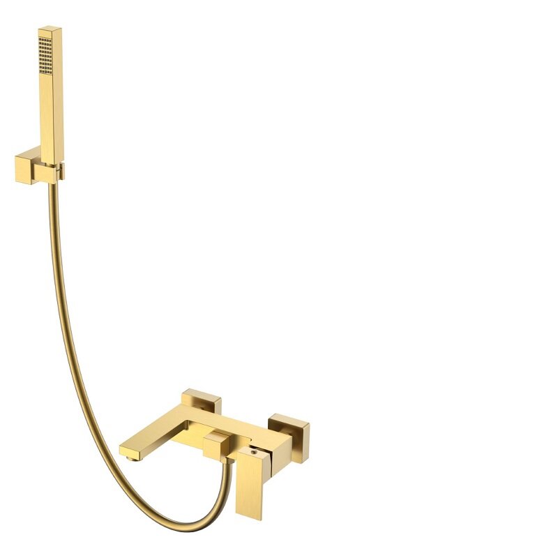 Изображение товара Смеситель для ванны и душа Boheme Qubic Matt Gold 473-MG стеновой