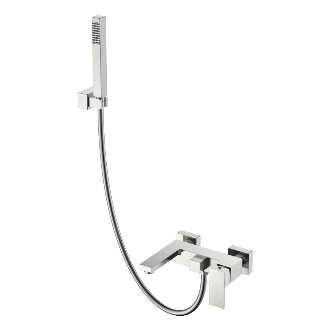 Изображение товара Смеситель для ванны и душа Boheme Qubic 473-NB, цвет Brushed Nickel Изображение товара Смеситель для ванны и душа Boheme Qubic 473-NB, цвет Brushed Nickel
