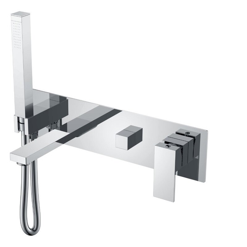Изображение товара Смеситель для ванны и душа Boheme Qubic 474-2-CR с душевым гарнитуром Chrome