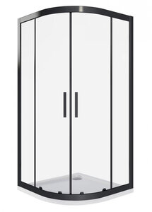 Изображение товара Душевое ограждение Good Door Cofe R-80-C-B , 80 х 80 х 190 см, стекло прозрачное, профиль черный, КФ00001