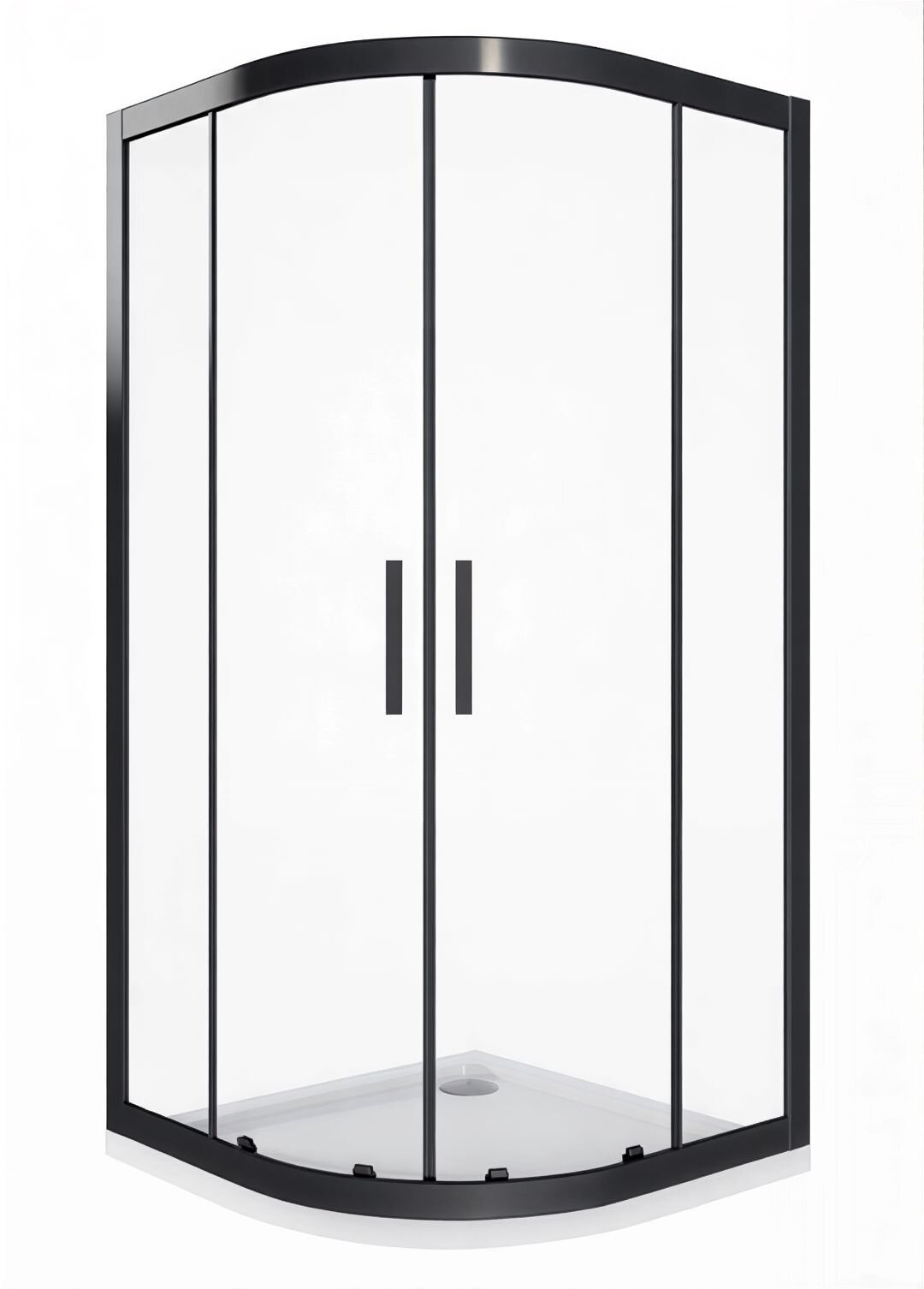 Изображение товара Душевое ограждение Good Door Cofe R-80-C-B , 80 х 80 х 190 см, стекло прозрачное, профиль черный, КФ00001