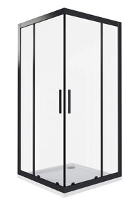 Изображение товара Душевое ограждение Good Door Cofe CR-90-C-B , 90 х 90 х 190 см, стекло прозрачное, профиль черный, КФ00006