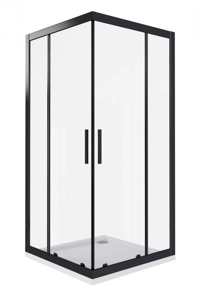 Изображение товара Good Door CR-100-C-B Душевой уголок 100x100 см стекло прозрачное черный профиль