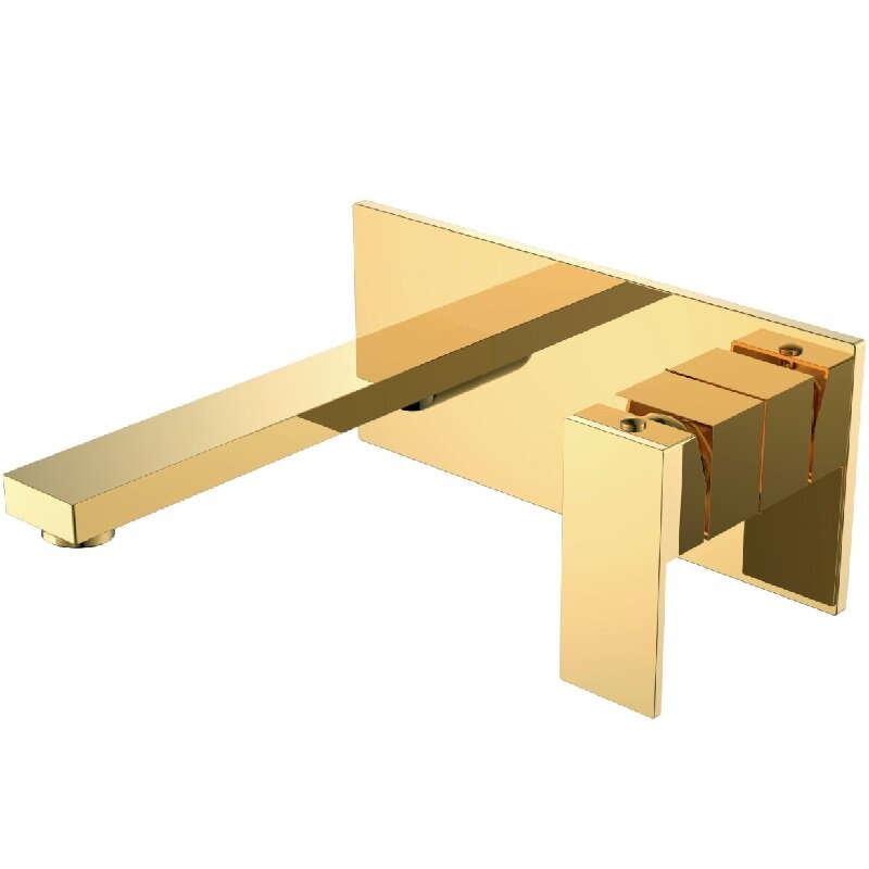 Изображение товара Смеситель для раковины Boheme Qubic 475-G Shinny Gold дружественный дизайн, гарантия 5 лет
