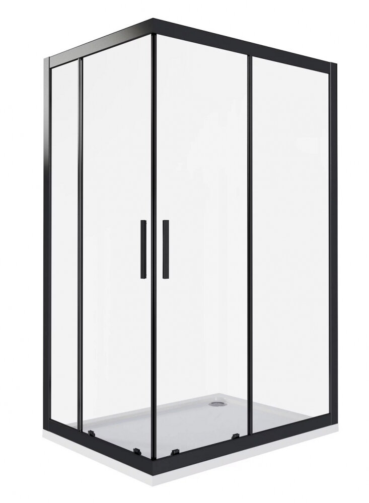 Изображение товара Душевое ограждение Good Door Cofe CR-120-80-C-B 120х80 см прозрачное стекло черный профиль