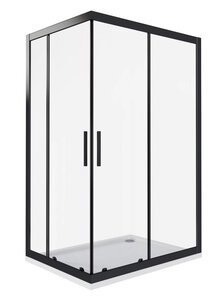 Изображение товара Душевое ограждение Good Door Cofe CR-120-90-C-B, 120 х 90 х 190 см, стекло прозрачное, профиль черный, КФ00009