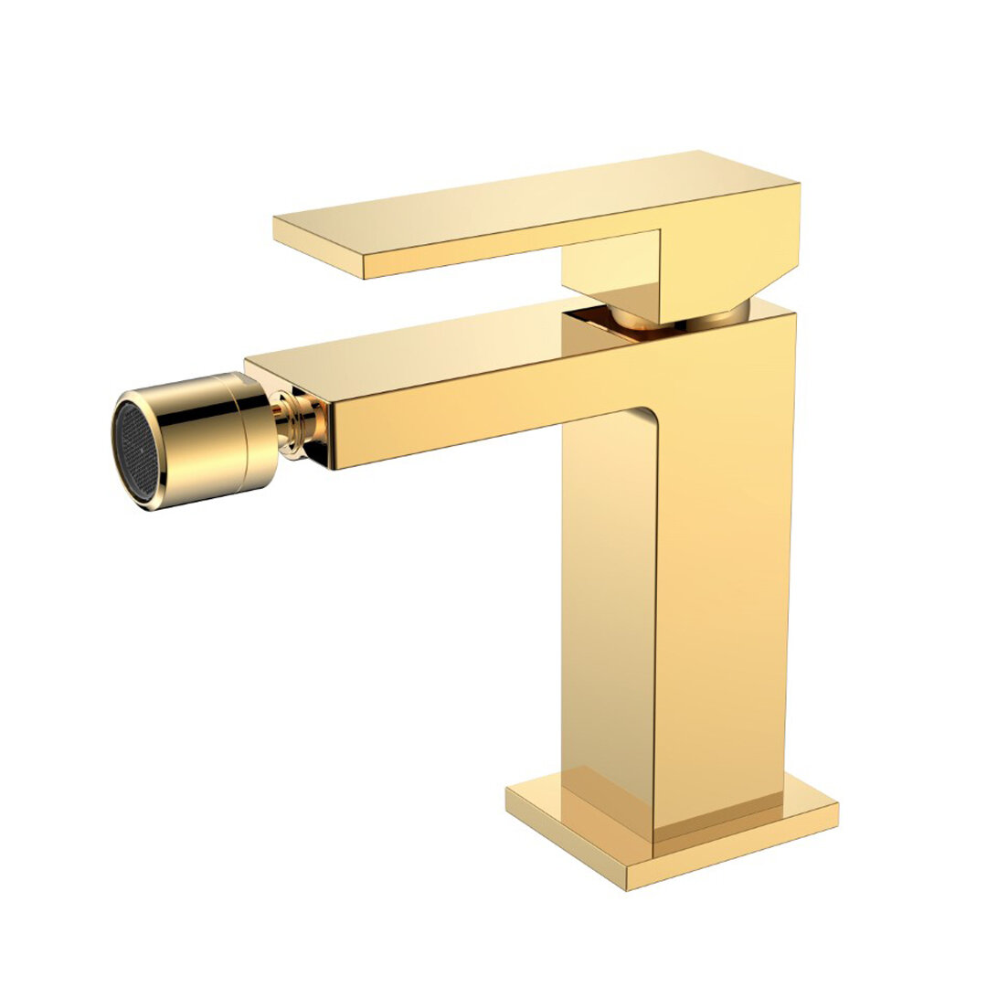 Изображение товара Смеситель для биде Boheme Qubic Shinny Gold 16 см, однорычажный, Турция