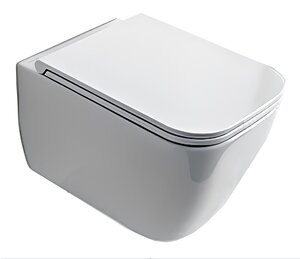 Изображение товара Подвесной безободковый унитаз Scarabeo Teorema 2.0, крышка микролифт, белый, 5126/CL 8305/B