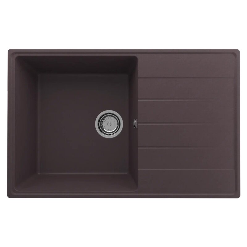 Изображение товара Мойка кухонная Ulgran Quartz Prima 780-06, 78 см, цвет трюфель Изображение товара Мойка кухонная Ulgran Quartz Prima 780-06, 78 см, цвет трюфель