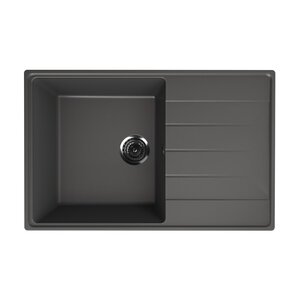 Изображение товара Мойка кухонная Ulgran Quartz Prima 780-09, 78 см, цвет мокрый асфальт