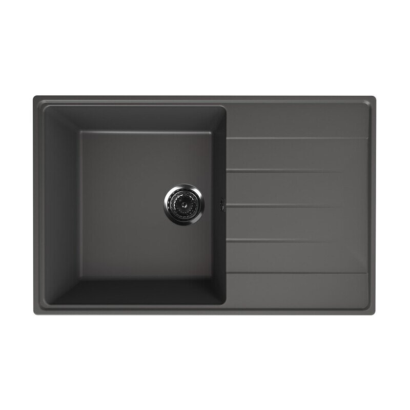 Изображение товара Мойка кухонная Ulgran Quartz Prima 780-09, цвет мокрый асфальт Изображение товара Мойка кухонная Ulgran Quartz Prima 780-09, цвет мокрый асфальт