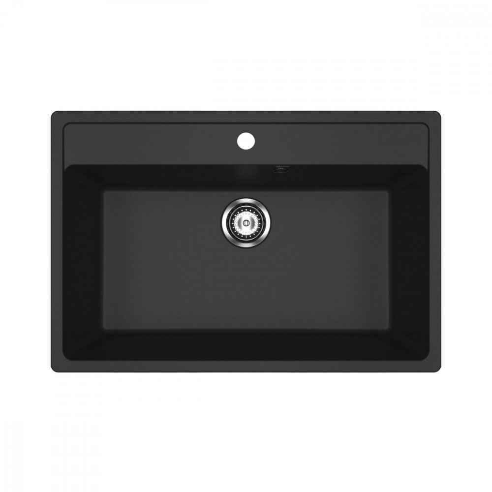 Изображение товара Мойка кухонная Ulgran U-600 U-600-344, 76 см, цвет ультра-черный