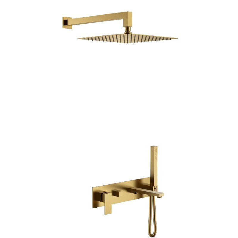 Изображение товара Душевая система Boheme Qubic 474-BR Matt Bronze с верхним и ручным душем