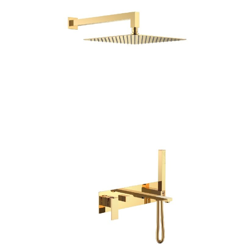 Изображение товара Душевая система Boheme Qubic 474-G Shinny Gold с керамическим картриджем