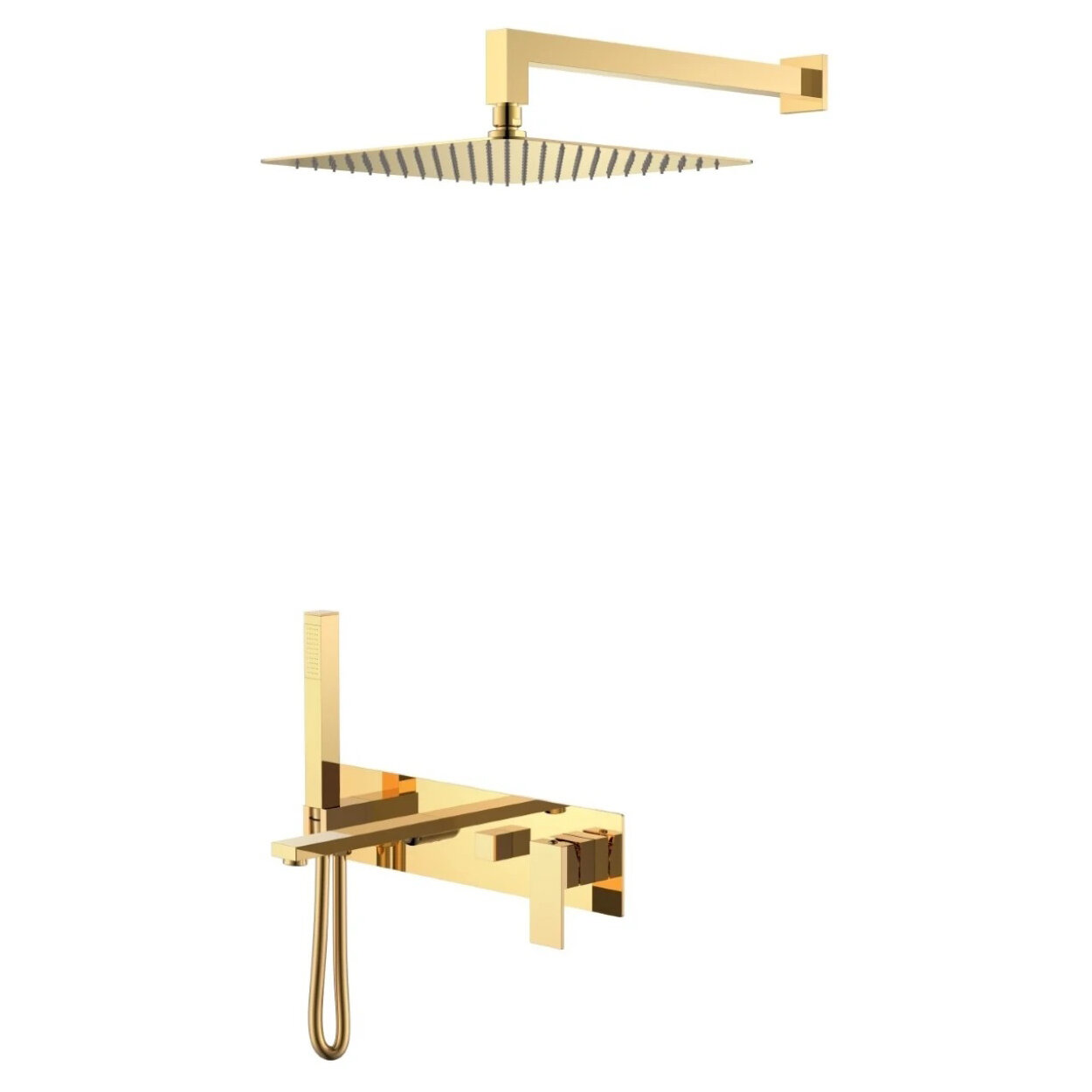 Изображение товара Душевая система Boheme Qubic 474-G, цвет Shinny Gold Изображение товара Душевая система Boheme Qubic 474-G, цвет Shinny Gold