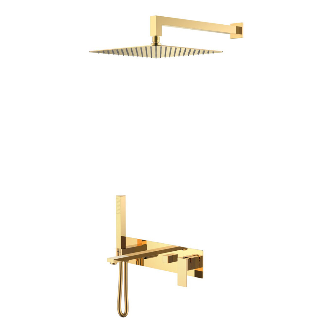 Изображение товара Душевая система Boheme Qubic 474-G, цвет Shinny Gold Изображение товара Душевая система Boheme Qubic 474-G, цвет Shinny Gold