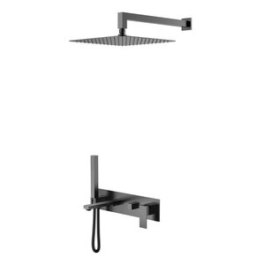 Изображение товара Душевая система Boheme Qubic, вороненая сталь, gunmetal, 474-GM
