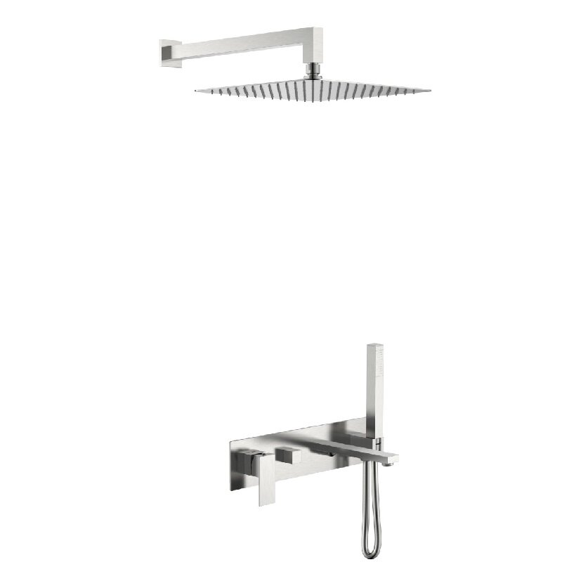 Изображение товара Душевая система Boheme Qubic 474-NB Brushed Nickel встраиваемая с верхним душем