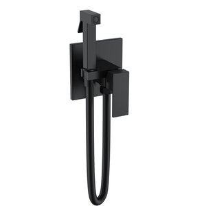 Изображение товара Гигиенический душ Boheme Qubic 477-B черный матовый со смесителем