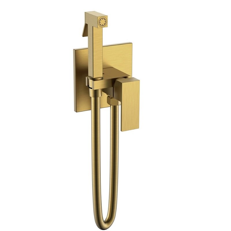 Изображение товара Гигиенический душ Boheme Qubic 477-BR со смесителем бронза